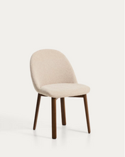 Load image into Gallery viewer, Meila chair in beige chenille with legs in walnut finish