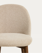 Load image into Gallery viewer, Meila chair in beige chenille with legs in walnut finish