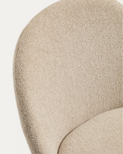 Load image into Gallery viewer, Meila chair in beige chenille with legs in walnut finish