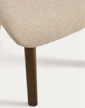 Load image into Gallery viewer, Meila chair in beige chenille with legs in walnut finish