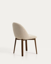 Load image into Gallery viewer, Meila chair in beige chenille with legs in walnut finish