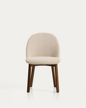 Load image into Gallery viewer, Meila chair in beige chenille with legs in walnut finish