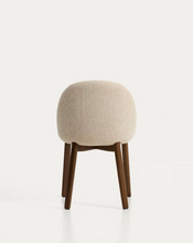 Load image into Gallery viewer, Meila chair in beige chenille with legs in walnut finish