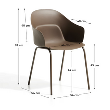 Load image into Gallery viewer, Sanile chair with brown-finish steel legs