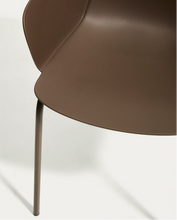 Load image into Gallery viewer, Sanile chair with brown-finish steel legs