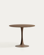 Load image into Gallery viewer, Round Vedira table in glass and brown steel