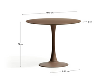 Load image into Gallery viewer, Round Vedira table in glass and brown steel
