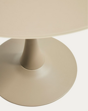 Load image into Gallery viewer, Round Vedira table in glass and taupe steel