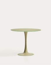 Load image into Gallery viewer, Round Vedira table in glass and green steel