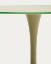 Load image into Gallery viewer, Round Vedira table in glass and green steel