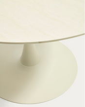 Load image into Gallery viewer, Round Vedira table in ecru ceramic and beige steel