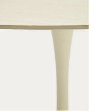 Load image into Gallery viewer, Round Vedira table in ecru ceramic and beige steel