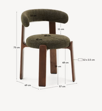 Load image into Gallery viewer, Granite Dining Chair Green Chenille &amp; Walnut