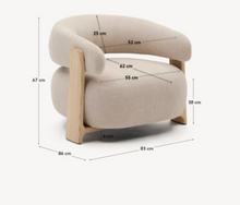 Load image into Gallery viewer, Granite Armchair Beige Chenille &amp; Ash
