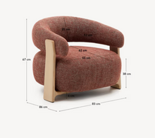 Load image into Gallery viewer, Granite Armchair Terracotta Chenille &amp; Ash