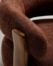 Load image into Gallery viewer, Granite Armchair Brown Chenille &amp; Walnut