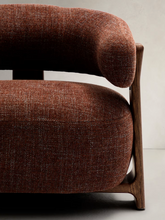 Load image into Gallery viewer, Granite Armchair Brown Chenille &amp; Walnut