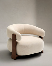 Load image into Gallery viewer, Granite Armchair Beige Chenille &amp; Walnut