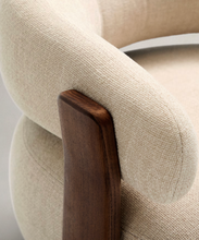 Load image into Gallery viewer, Granite Armchair Beige Chenille &amp; Walnut