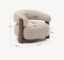 Load image into Gallery viewer, Granite Armchair Beige Chenille &amp; Walnut