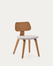 Load image into Gallery viewer, Gena Chair Beige Chenille &amp; Oak Finish