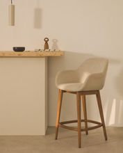 Load image into Gallery viewer, Konna Stool Beige &amp; Dark Finish 65cm