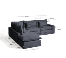 Load image into Gallery viewer, Anarela beige linen and viscose 6-seater modular corner sofa with removable cover 307 x 347 cm FSC Mix Credit