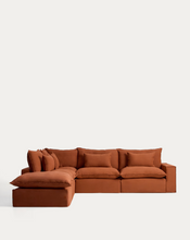 Load image into Gallery viewer, Anarela terracotta linen 6-seater modular corner sofa with removable cover 307 x 347 cm FSC Mix Credit