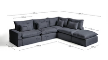 Load image into Gallery viewer, Anarela terracotta linen 6-seater modular corner sofa with removable cover 347 x 307 cm FSC Mix Credit