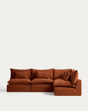 Load image into Gallery viewer, Anarela terracotta linen 6-seater modular corner sofa with removable cover 327 x 217cm / 217 x 327cm FSC Mix Credit