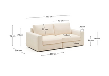 Load image into Gallery viewer, Alea ecru chenille 3-seater modular sofa with removable cover 220cm