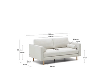 Load image into Gallery viewer, Debra 2-seater sofa in pearl chenille and natural legs, 182 cm FSC Mix Credit