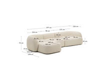 Load image into Gallery viewer, Martina ecru chenille 4-seater modular sofa with left chaise longue 377cm