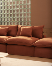 Load image into Gallery viewer, Anarela terracotta linen 2-seater modular sofa with end module and removable cover 270cm FSC Mix Credit