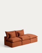 Load image into Gallery viewer, Anarela terracotta linen 2-seater modular sofa with end module and removable cover 270cm FSC Mix Credit