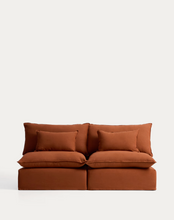 Load image into Gallery viewer, Anarela terracotta linen 3-seater modular sofa with removable cover 220cm FSC Mix Credit