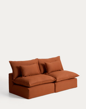 Load image into Gallery viewer, Anarela terracotta linen 3-seater modular sofa with removable cover 220cm FSC Mix Credit