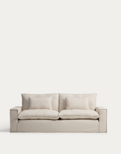 Load image into Gallery viewer, Anarela beige linen and viscose 3-seater sofa with removable cover 260 cm FSC Mix Credit