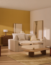 Load image into Gallery viewer, Anarela beige linen and viscose 3-seater sofa with removable cover 260 cm FSC Mix Credit