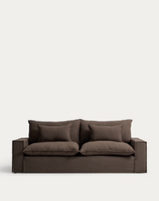 Load image into Gallery viewer, Anarela taupe linen 3-seater sofa with removable cover 260 cm FSC Mix Credit