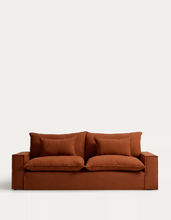 Load image into Gallery viewer, Anarela terracotta linen 3-seater sofa with removable cover 260 cm FSC Mix Credit