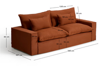 Load image into Gallery viewer, Anarela terracotta linen 3-seater sofa with removable cover 260 cm FSC Mix Credit