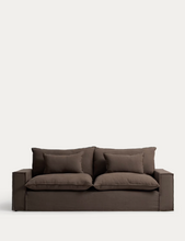 Load image into Gallery viewer, Anarela taupe linen 3-seater sofa with removable cover 280 cm FSC Mix Credit