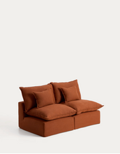 Load image into Gallery viewer, Anarela terracotta linen 2-seater modular sofa with removable cover 180cm FSC Mix Credit