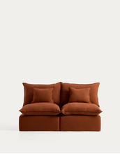 Load image into Gallery viewer, Anarela terracotta linen 2-seater modular sofa with removable cover 180cm FSC Mix Credit