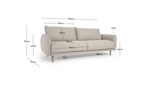 Load image into Gallery viewer, 3 seater Carlota sofa in beige, 213 cm FSC Mix Credit