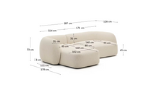 Load image into Gallery viewer, Martina ecru chenille 3-seater modular sofa with left chaise longue 287cm