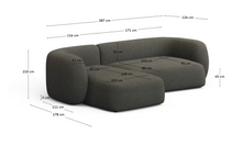 Load image into Gallery viewer, Martina green chenille 3-seater modular sofa with left chaise longue 287cm