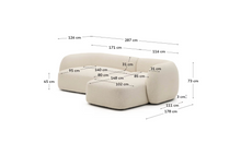 Load image into Gallery viewer, Martina ecru chenille 3-seater modular sofa with right chaise longue 287cm