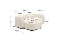 Load image into Gallery viewer, Martina ecru chenille 2-seater modular sofa with left chaise longue 230cm